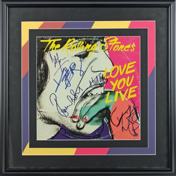 The Rolling Stones: Group Signed "Love You Live" Album w/ 5 Signatures Including Wyman (JSA)